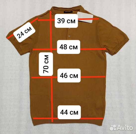 Поло мужское с коротким рукавом, М