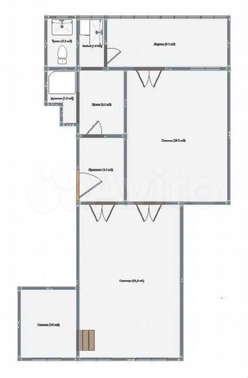 3-к. квартира, 75,2 м² (Грузия)
