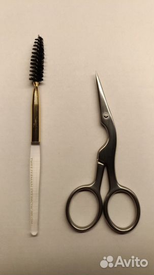 Ножницы и кисточка для бровей Tweezerman