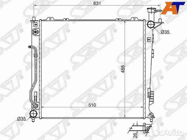 Радиатор hyundai santa FE 12-19, KIA sorento, KIA