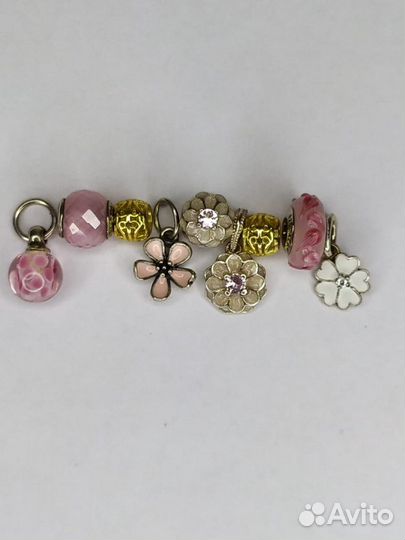 Браслет в стиле Пандора Пионы