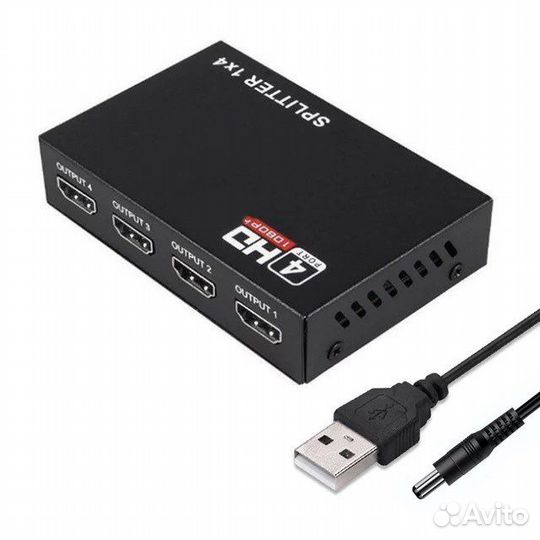 Hdmi сплиттер Full HD 1080P 1x4 выхода