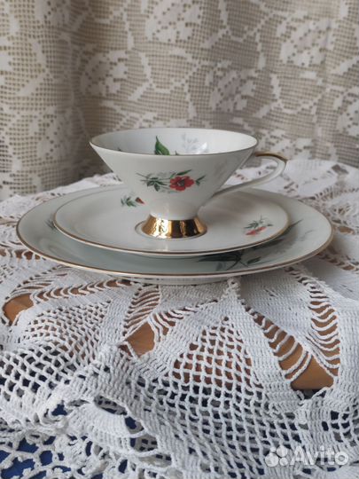 Чайная тройка, Фарфор, Германия, винтаж