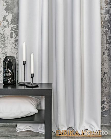 Шторы блэкаут Амадео платиновый бесшовный пошив