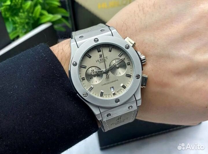 Мужские часы Hublot (Всё Активно) ремешок каучук