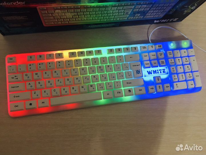 Игровая клавиатура белая, новая