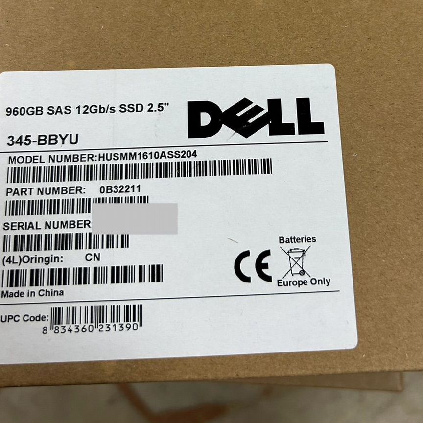 [345-BBYU] Жесткий Диск Dell 960gb Sas Ssd 345-Bbyu