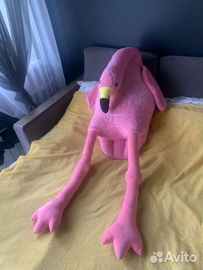 Большая мягкая игрушка. Фламинго розовый