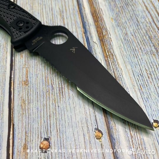 Spyderco Endura 4 Part. Serrated Black, Japan