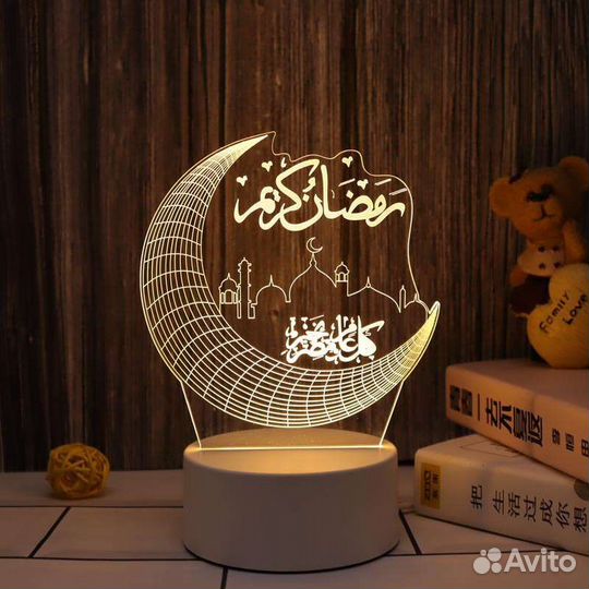 Исламский светильник,3d ночник Кааба, мечеть