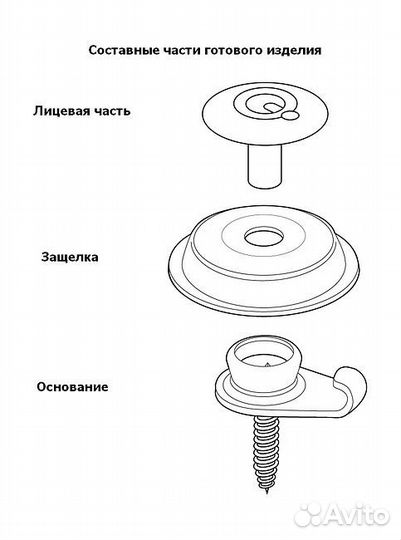 Нижняя часть кнопки Q-snap, нержавеющая (упаковка