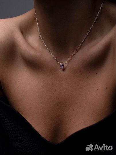 Серебряное колье с аметистом