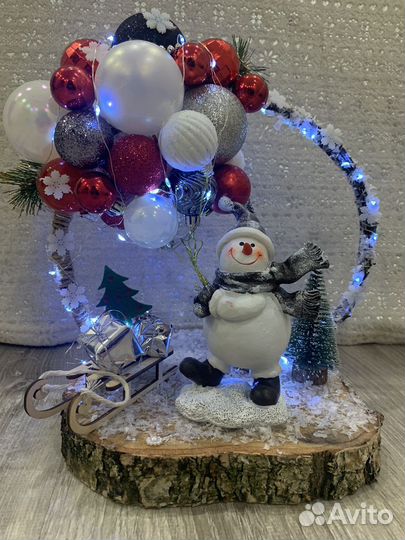 Новогодняя композиция с подсветкой