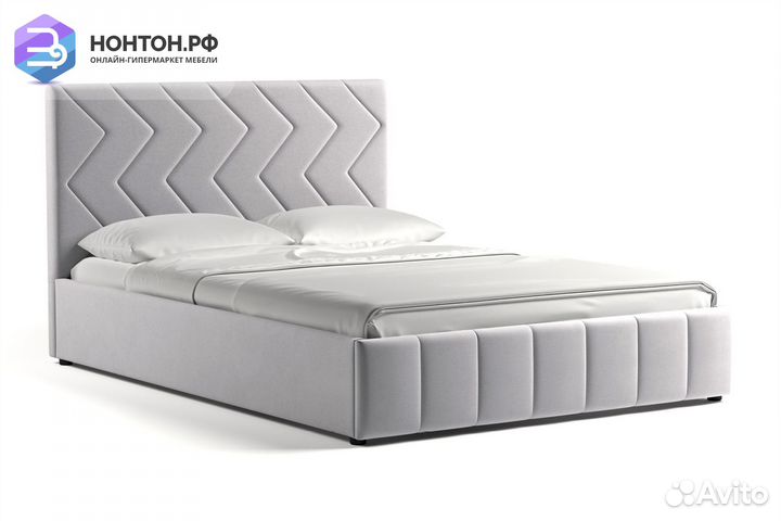 Кровать Милана светло-серая