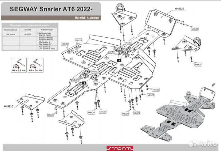Защита днища Segway Snarler AT6L 40.5220 Storm