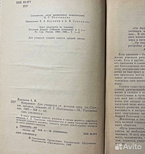 Книги для подростков: Платонов