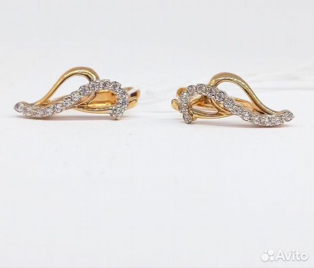 Золотые серьги с камнем