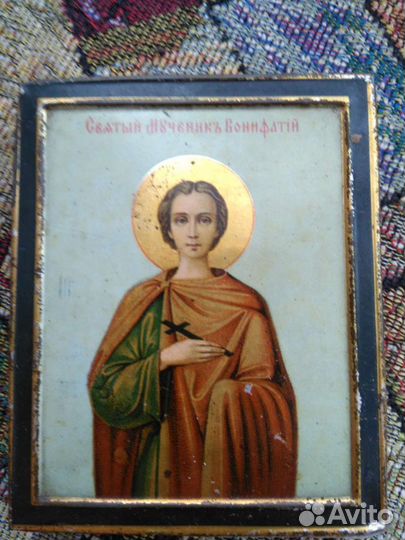 Старинная Икона Святой Бонифатий