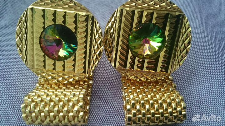 Запонки с кристаллами Swarovski винтаж