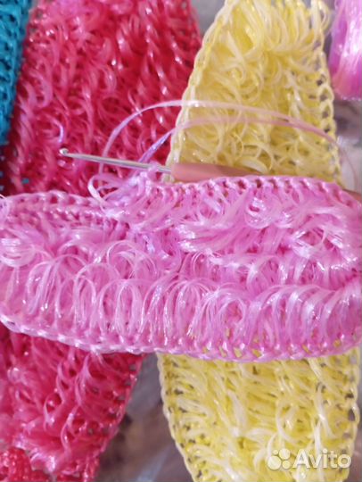 Мочалки ручной вязки