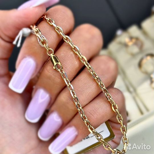 Мужской золотой браслет якорный 585 золото якорь