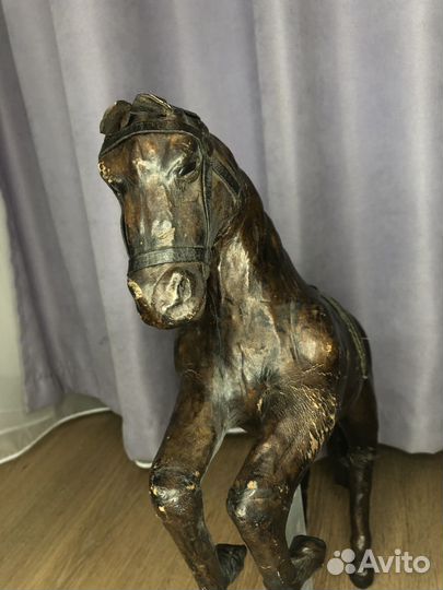 Кожаная лошадка, статуэтка,папье-маше, италия