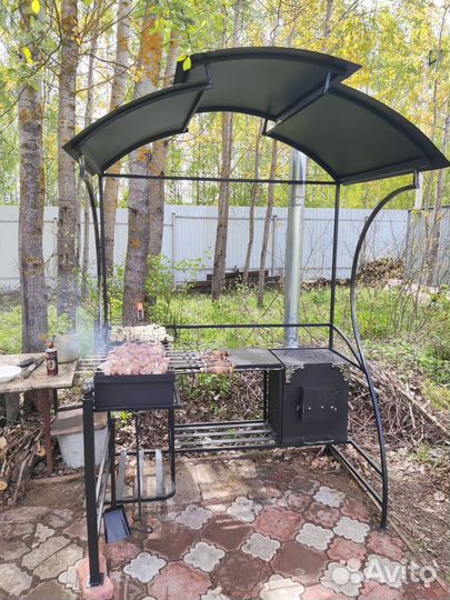 Мангал кованый с крышей
