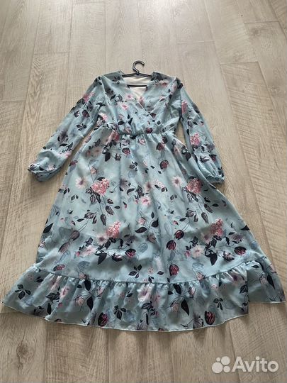 Платье летнее 48 голубое