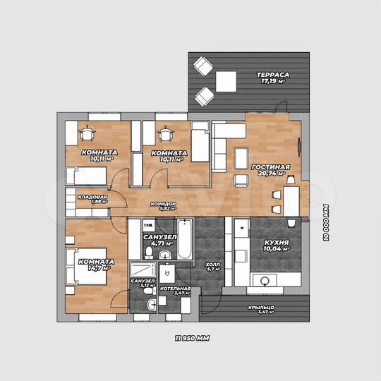 Дом 120 м² на участке 6 сот.