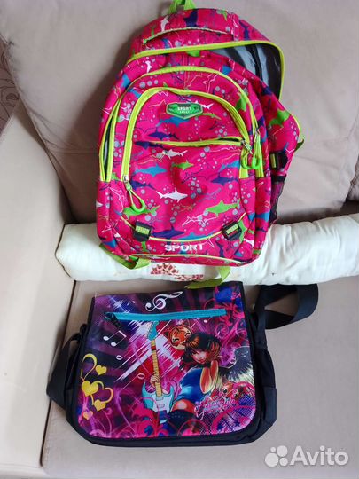 Рюкзак, сумка через плечо для школьников