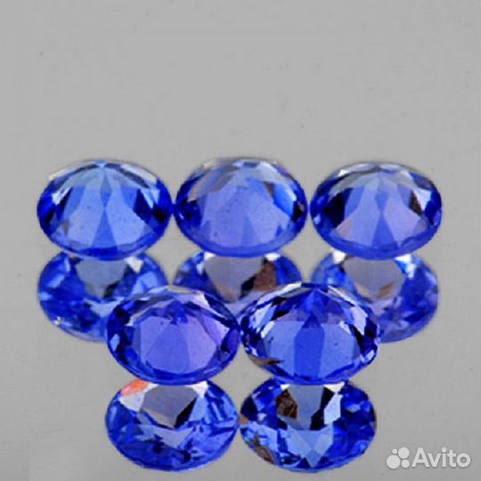 Танзанит натуральный 1,19t к-кт 5шт 4х4мм VVS круг
