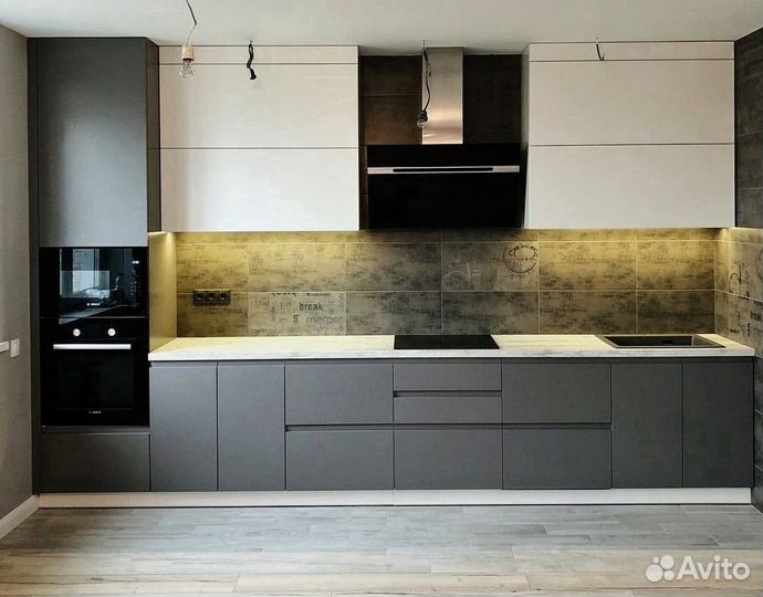 Прямая кухня мдф фасады