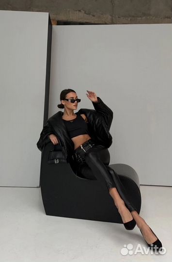 Кожаные стильные брюки YSL