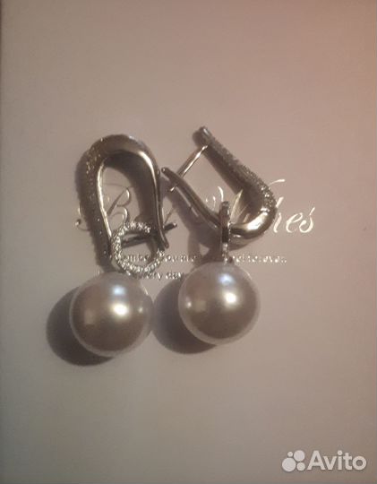 Серьги с жемчугом бижутерия