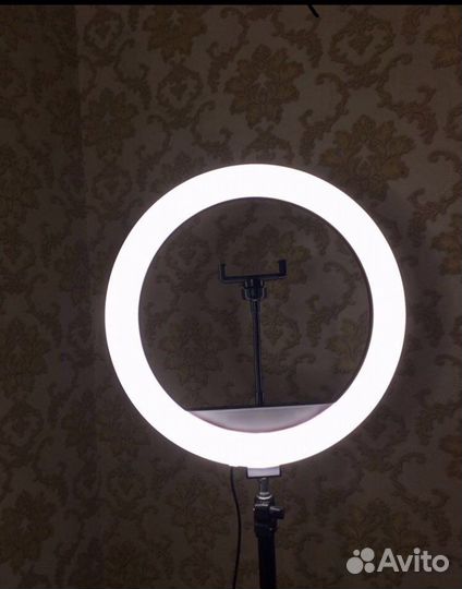 Кольцевая лампа 26-33см+штатив в подарок+держатель