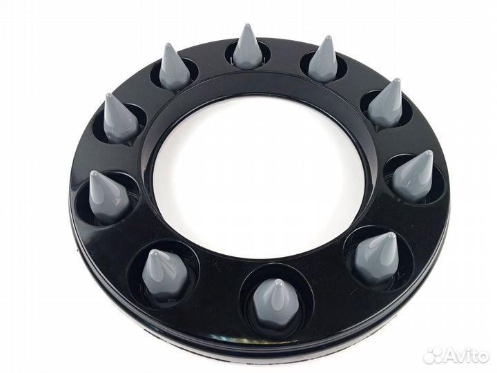Колпаки 22.5 обод черные + пики серые 32/33мм