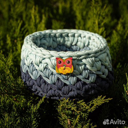 Корзина из трикотажной пряжи