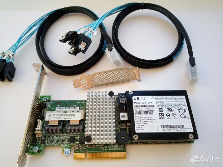 Raid Контроллеры LSI SAS 9260-8i с акб и кабелями