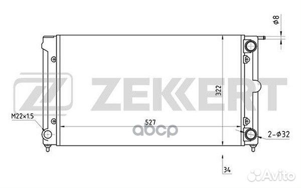 Радиатор охлаждения двигателя Seat Toledo 91
