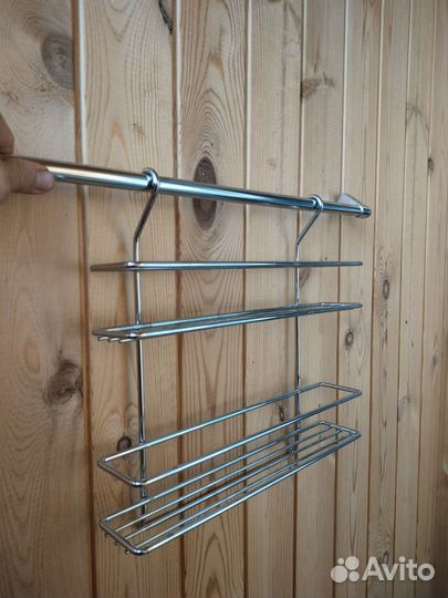 Подвесная полочка на кухню хромированная