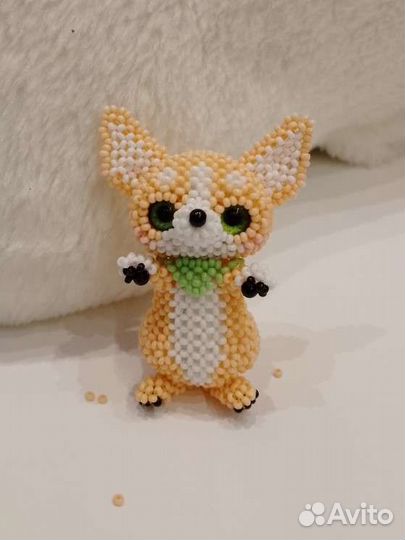 Амигуруми из бисера морковный корги