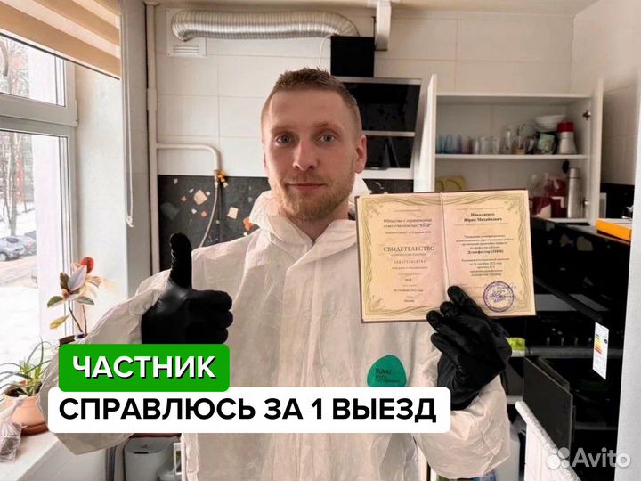 Уничтожение тараканов клопов. Дезинфекция