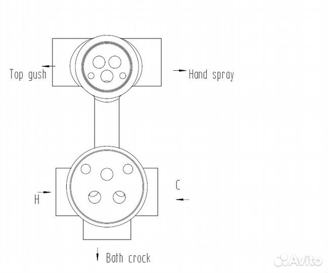 Душевой комплект скрытого монтажа Bronze de Luxe Windsor бронза 10138/1F
