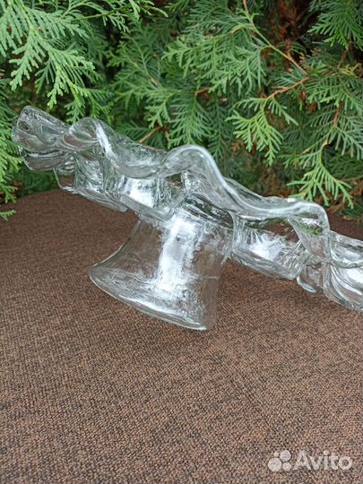 Подсвечник ледяное стекло Финляндия