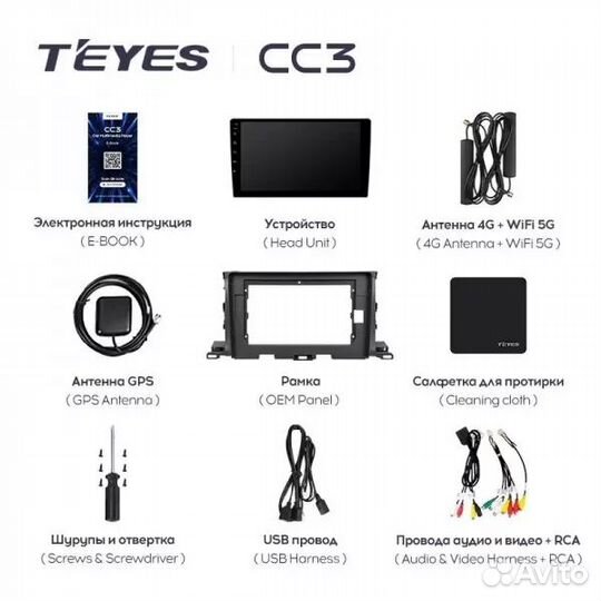 Магнитола Teyes CC3L 4/32 Toyota Highlander