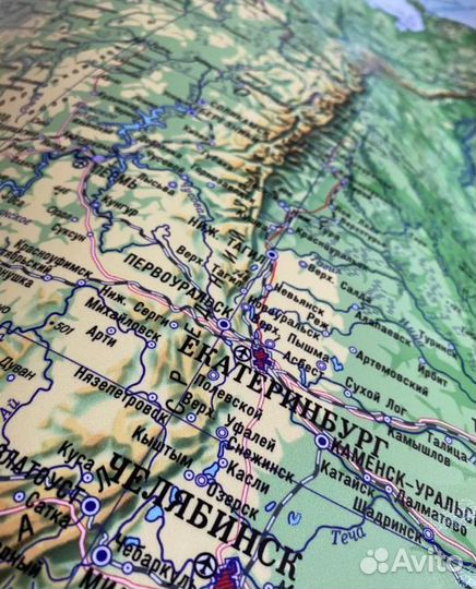 Настенная карта России (физическая)