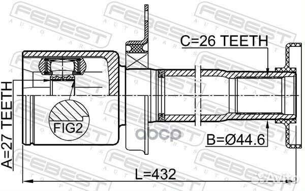 ШРУС внутренний правый 27X44.4X26 подходит для