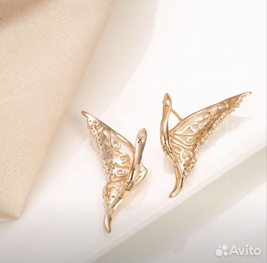 Серьги. Покрытие золото 585RG