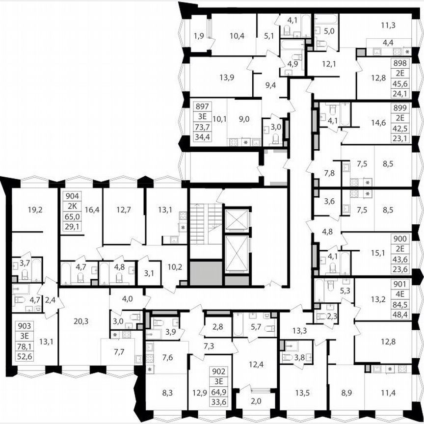 3-к. квартира, 84,5 м², 7/17 эт.