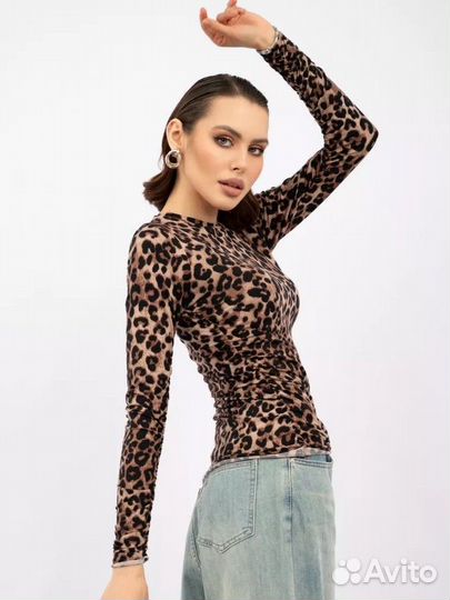 Лонгслив леопардовый